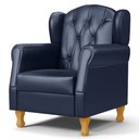 Ver imagem 1 de Poltrona de Amamentação e Descanso com Pés de Madeira Lucy P04 Sintético Azul Marinho - Mpozenato