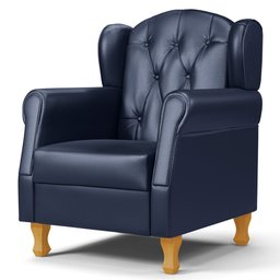 Poltrona de Amamentação e Descanso com Pés de Madeira Lucy P04 Sintético Azul Marinho - Mpozenato - 1