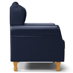 Poltrona de Amamentação e Descanso com Pés de Madeira Lucy P04 Sintético Azul Marinho - Mpozenato - 6