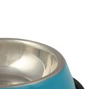 Ver imagem 5 de Comedouro Pet Kala 22cm Aço Inox Azul Único 1 Tigela Pet Azul Aço Inox