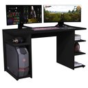 Ver imagem 2 de Escrivaninha Mesa Gamer com Borda Colorida:Preta