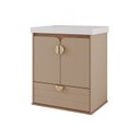 Ver imagem 7 de Gabinete para Banheiro 60cm com 2 Portas 1 Gaveta e Cuba de Embutir Trancoso Marrom/Cappuccino