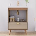 Ver imagem 4 de Gabinete para Banheiro 60cm com 2 Portas 1 Gaveta e Cuba de Embutir Trancoso