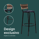 Ver imagem 4 de Kit 2 Bancos para Bancada Banqueta Alta Cappuccino Balcão Cozinha Bistrô Área Gourmet Churrasqueira