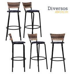 Kit 2 Bancos para Bancada Banqueta Alta Cappuccino Balcão Cozinha Bistrô Área Gourmet Churrasqueira - 4