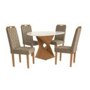 Ver imagem 2 de Conjunto Sala de Jantar Luna Kappesberg 4 Cadeiras Veludo Bege