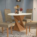 Ver imagem 3 de Conjunto Sala de Jantar Luna Kappesberg 4 Cadeiras Veludo Bege