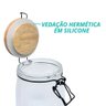 Jogo 2 Potes Vidro Hermético Versalhes Tampa Bambu Trava Black 800ml - Lehaví - 4