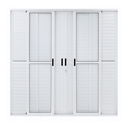 Ver imagem 2 de Porta Balcão de Aluminio Branco 6 Folhas Linha 25 com Fechadura 2,10x1,80