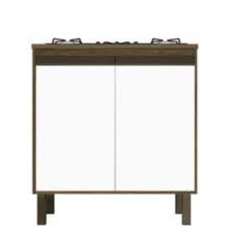 Gabinete de Cozinha para Cooktop 80cm Ativon Madeira MDF:Avelato/Branco