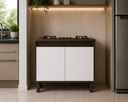 Ver imagem 3 de Gabinete de Cozinha para Cooktop 80cm Ativon Madeira MDF:Avelato/Branco