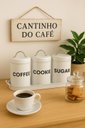 Ver imagem 2 de Kit 3 Potes Lata de Mantimentos + Bandeja Industrial Branco - Linha Dom