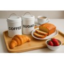 Ver imagem 3 de Kit 3 Potes Lata de Mantimentos + Bandeja Industrial Branco - Linha Dom