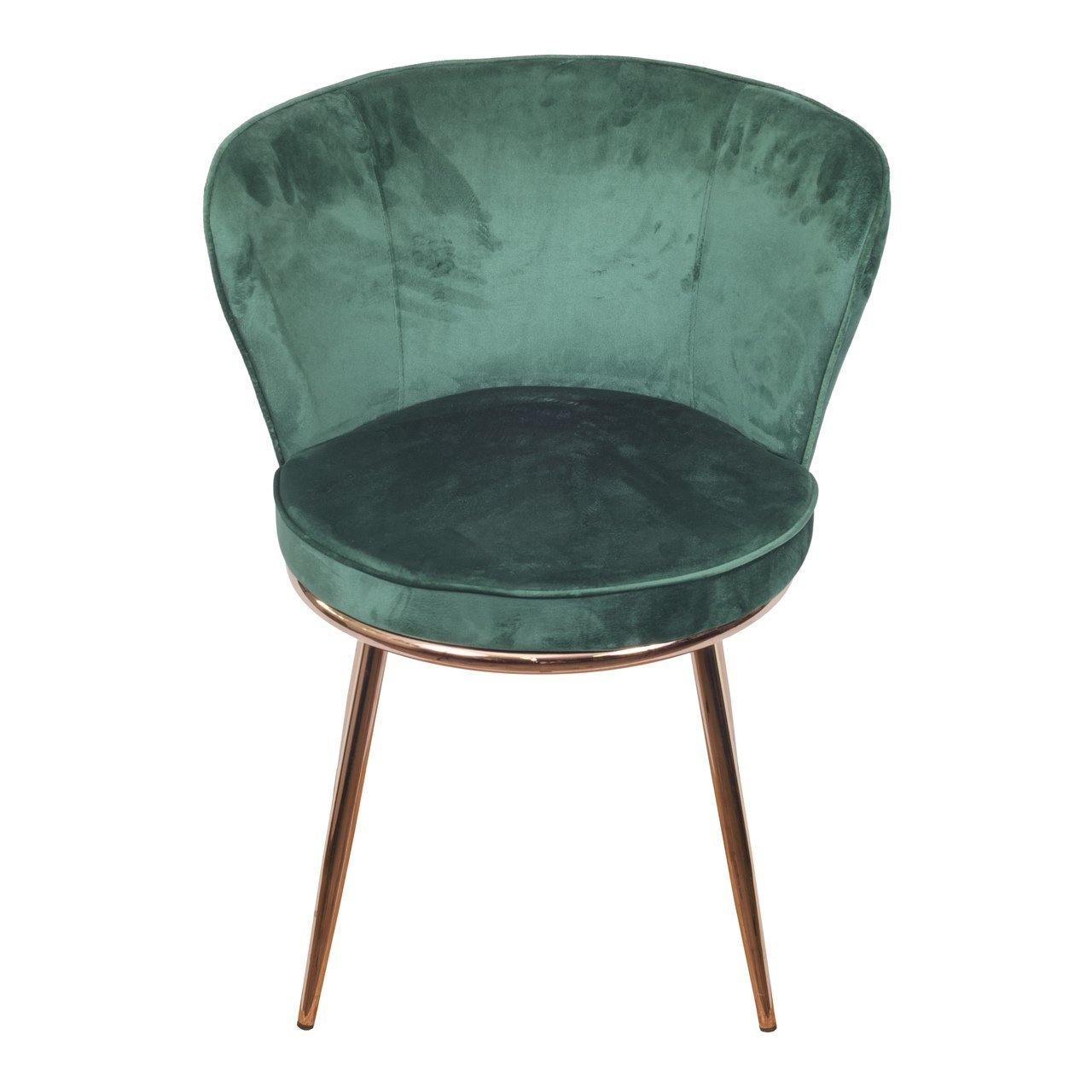 Cadeira Nanda 4406 Espuma Revestida em Veludo e Base em Aço Pintado Cobre:Verde Escuro - 2