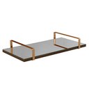 Ver imagem 1 de Bandeja Espelhada 25x50cm Borda Infinita Castanho com Alça Cobre
