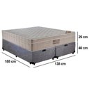 Ver imagem 3 de Cama Box Baú Casal Suede Bipartido + Colchão Ortobom Airtech Molas Ensacadas 138x188x65 Cor:cinza