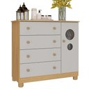 Ver imagem 2 de Cômoda Infantil 95cm 1 Porta com Vidro e 4 Gavetas Bombom Multimóveis Mp4464 Madeirado-off White