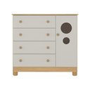 Ver imagem 7 de Cômoda Infantil 95cm 1 Porta com Vidro e 4 Gavetas Bombom Multimóveis Mp4464 Madeirado-off White