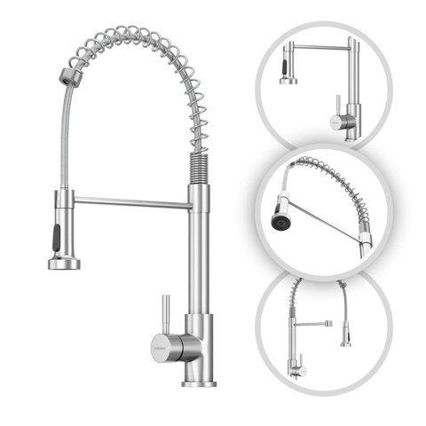 Torneira para Cozinha Gourmet Milão Monocomando Aço Inox 304 Goldenx