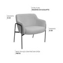 Ver imagem 3 de Kit 02 Poltronas Decorativas Jade Base Aço Preto Bouclé Cinza Claro - Nexta Casa