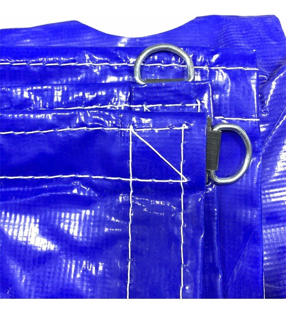 Lona para Caminhão Emborrachada Azul/Preto com Argola - 9x5 - 5