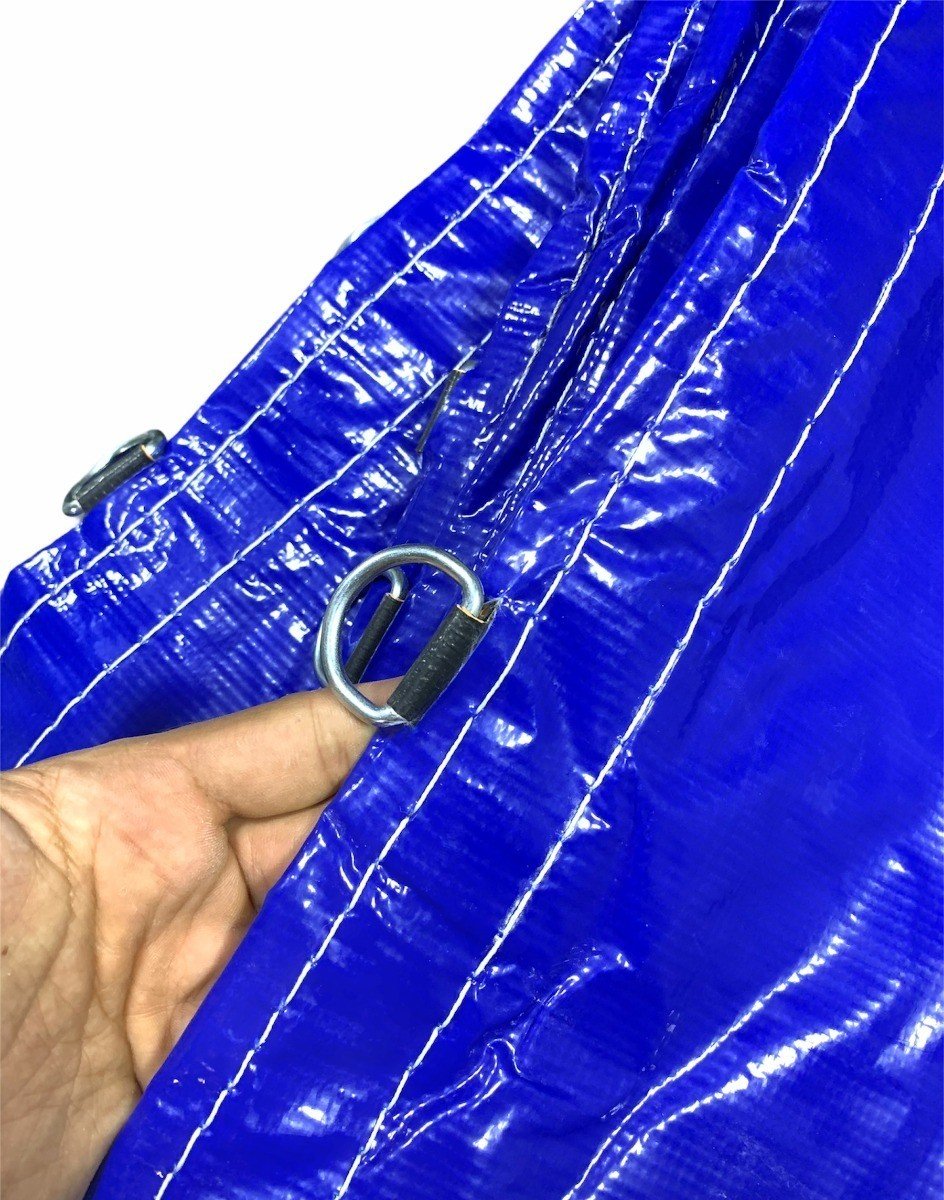 Lona para Caminhão Emborrachada Azul/Preto com Argola - 9x5 - 3