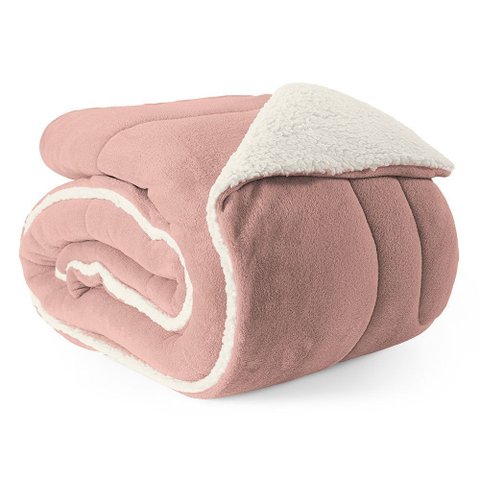 Coberdrom Cobertor King 1 Peça Maya Manta Soft e Sherpa de Carneiro 100% Polié