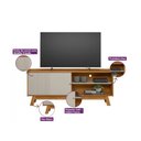 Ver imagem 6 de Rack 1,60m Linea Aurum Nature / Off White Tv até 65´´ Linea Brasil