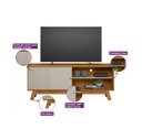 Ver imagem 6 de Rack 1,60m Linea Aurum Nature / Off White Tv até 65´´ Linea Brasil