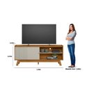 Ver imagem 5 de Rack 1,60m Linea Aurum Nature / Off White Tv até 65´´ Linea Brasil