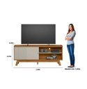 Ver imagem 5 de Rack 1,60m Linea Aurum Nature / Off White Tv até 65´´ Linea Brasil