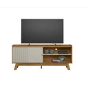 Ver imagem 3 de Rack 1,60m Linea Aurum Nature / Off White Tv até 65´´ Linea Brasil