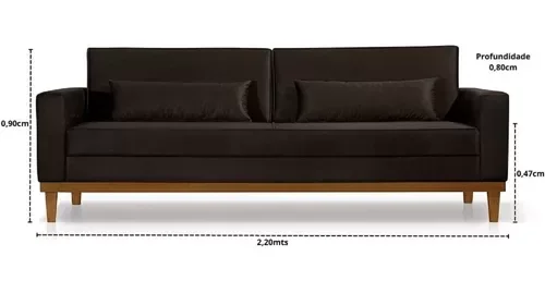 Ver imagem 6 de Sofá Living 3 e 2 Lugares Valência - 2,20/1,58mts + 02 Poltronas C/ Base Madeira de Reflorestamento 