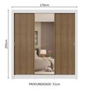 Ver imagem 4 de Guarda-roupa Casal 3 Portas de Correr com Espelho 4 Gavetas Branco/rustic Sublime Plus Madesa