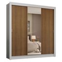 Ver imagem 3 de Guarda-roupa Casal 3 Portas de Correr com Espelho 4 Gavetas Branco/rustic Sublime Plus Madesa