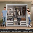 Ver imagem 6 de Guarda-roupa Casal 3 Portas de Correr com Espelho 4 Gavetas Branco/rustic Sublime Plus Madesa