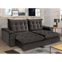 Ver imagem 1 de Sofá Retrátil e Reclinável Molas Ensacadas 4 Lugares Atenas Evidence Suede Cinza