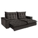 Ver imagem 2 de Sofá Retrátil e Reclinável Molas Ensacadas 4 Lugares Atenas Evidence Suede Cinza