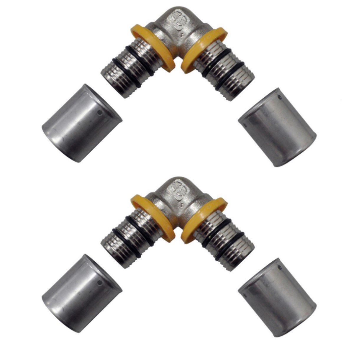 Kit 2 Joelho Cotovelo P/ Gás 16mm Prensar Pex Multicamadas - 1