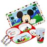 Kit Refeição Infantil Melamina Mickey 6 Peças Prato, Copo, Jogo Americano e Talheres- Tuut - 1