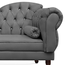 Ver imagem 2 de Recamier Divã Juliana 160cm com Strass - Esquerda Suede: Cinza