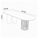 Ver imagem 6 de Mesa de Jantar 6 Lugares Oval Base Orgânica Ripada 184cm Speranza B05 Amêndoa Cinamomo - Lyam