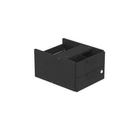 Gaveteiro Aéreo GA02G P15 2 Gavetas em MDF-MDP com Fechadura Preto Pandin Móveis