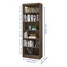 Livreiro Multiuso Sem Portas 5 Prateleiras Organizador Ebano Rústico - 3
