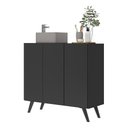 Ver imagem 1 de Gabinete Banheiro 3 Portas Retrô 90Cm Multimóveis V5030 Preto Preto
