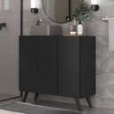 Ver imagem 6 de Gabinete Banheiro 3 Portas Retrô 90Cm Multimóveis V5030 Preto Preto