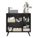 Ver imagem 3 de Gabinete Banheiro 3 Portas Retrô 90Cm Multimóveis V5030 Preto Preto