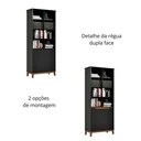 Ver imagem 2 de Estante Organizador Livreiro Ej Flow Prateleira para Sala Quarto Escritório Pés em Madeira Preto