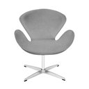 Ver imagem 2 de Poltrona Swan Suede Cinza Base Alumínio Giratória