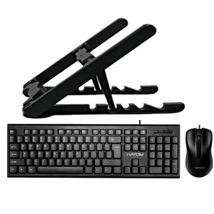 Suporte Notebook + Teclado E Mouse C/ Fio Usb - Hayom-tc3216